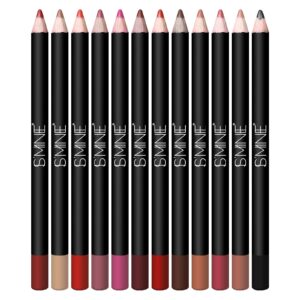 is'mine matte lip liner set - 12 assorted colors high pigmented natural lip makeup soft pencils longwear smooth ultra fine (color set -1)