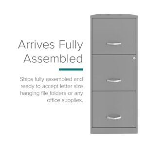 Hirsh Industries 3 Drawer Metal Vertical File Cabinet with Lock, Letter-Size, in Gray