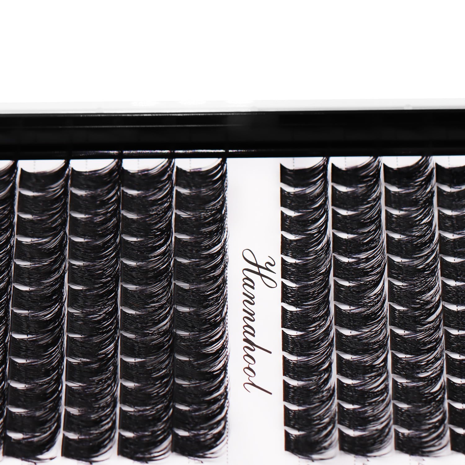 Hannahool 12rows-Large Tray Mixed 8-10-12-14-16mm/Mixed 14-15-16mm/Mixed14mm-16mm/Mixed 18-20mm Wide Stem Individual False Eyelashes Dramatic Black Cluster Eyelashes (mixed14mm-16mm)