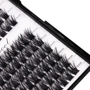 Hannahool 12rows-Large Tray Mixed 8-10-12-14-16mm/Mixed 14-15-16mm/Mixed14mm-16mm/Mixed 18-20mm Wide Stem Individual False Eyelashes Dramatic Black Cluster Eyelashes (mixed14mm-16mm)