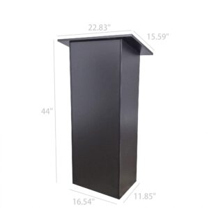 FixtureDisplays® Black MDF Wood Podium Church Pulpit School Lectern Conference Debate Stand 22.83X15.59X44" 10051-BLK