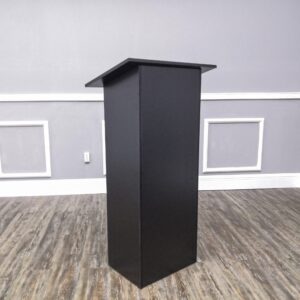 FixtureDisplays® Black MDF Wood Podium Church Pulpit School Lectern Conference Debate Stand 22.83X15.59X44" 10051-BLK