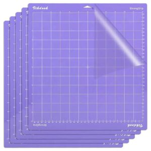 vikdook cutting mat for cricut 12” x12” strong grip sticky for cricut mats 5 pack purple color strong grip (strong grip-12"x12", purple- 5 pack)