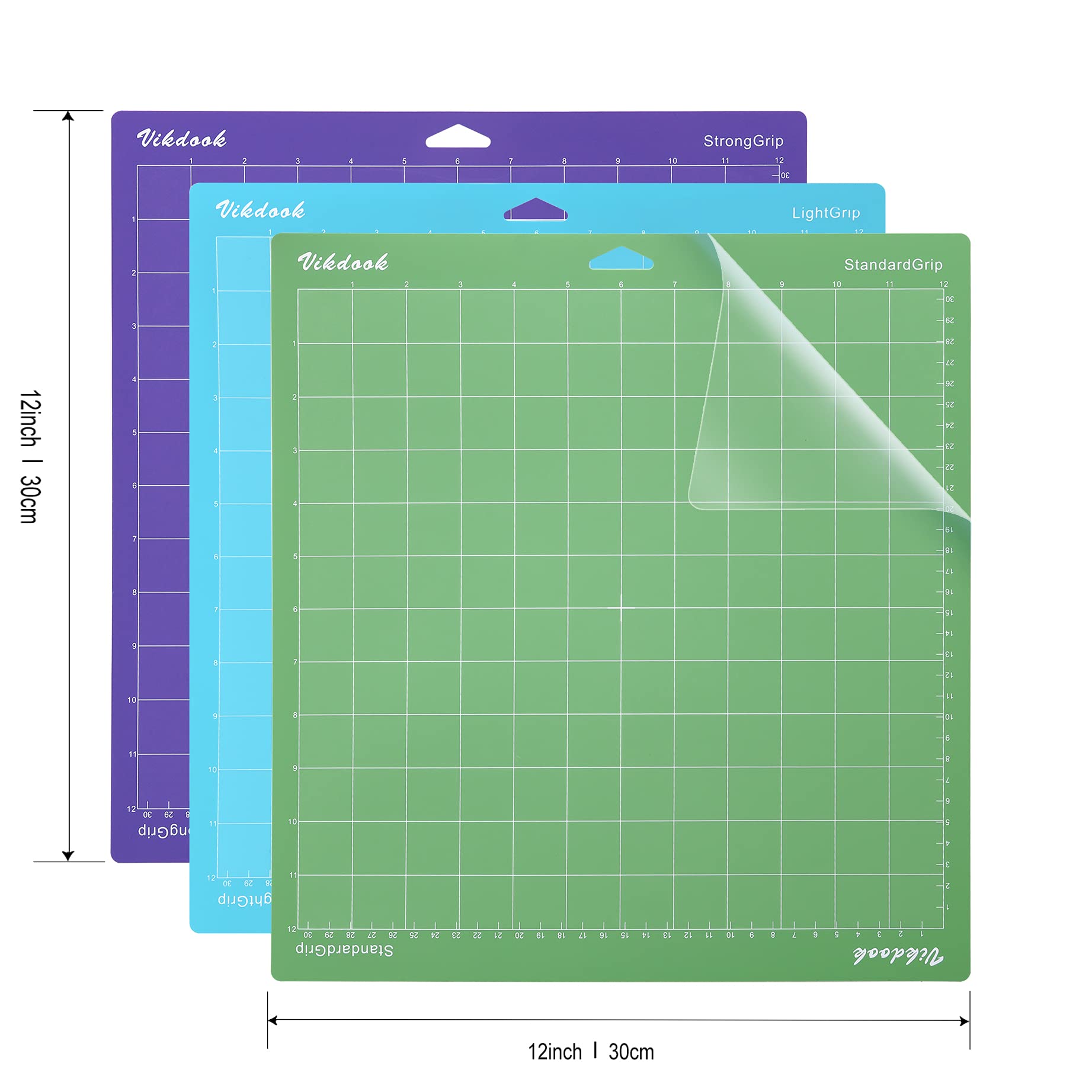 VIKDOOK Cutting Mat for Cricut 12” X12” Strong Grip Sticky for Cricut Mats 5 Pack Purple Color Strong Grip (Strong Grip-12"X12", Purple- 5 Pack)