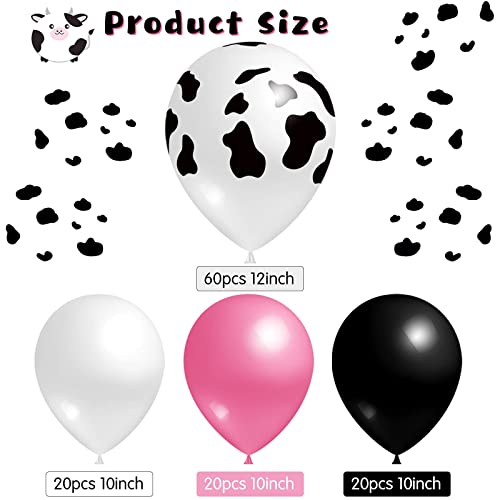 120 Pieces Cow Print Balloons for Birthday Party Supplies Including 60 Pieces 12 Inch Cow Print Balloons and 60 Pieces 10 Inch Colorful Balloons for Baby Shower Wedding Party Decoration