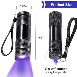 Roceei 10 Pieces UV Blacklight Flashlights, LED Light, Handheld, Mini Light Torch Detector, Portable UV Flashlight Torch for Pets Stains Urine (Purple Light)