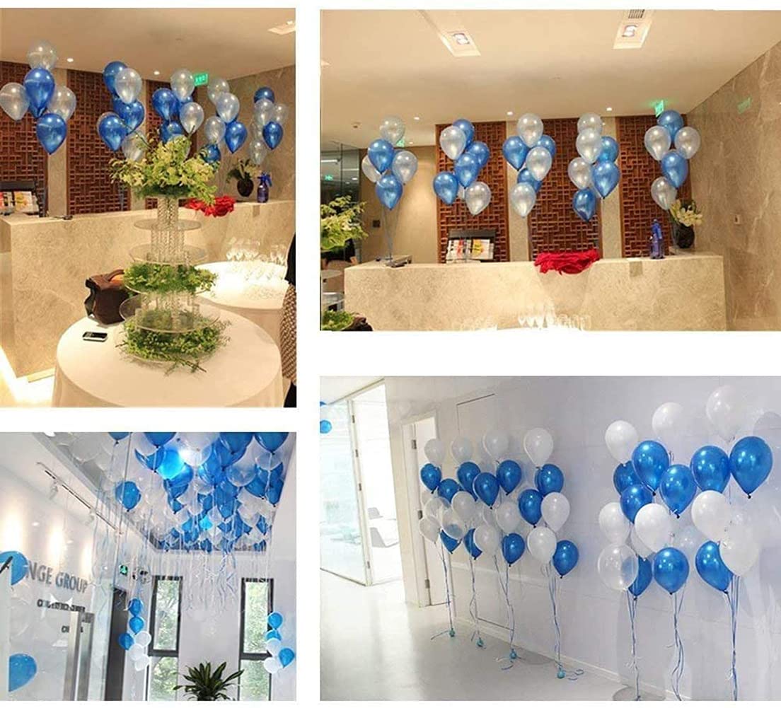 Blue Birthday Party Decorations Set with Blue Happy Birthday Balloons Banner, Confetti and Latex Balloon, Heart Star Foil Balloon, Foil Fringe Curtain for Blue Theme Birthday Party Supplies