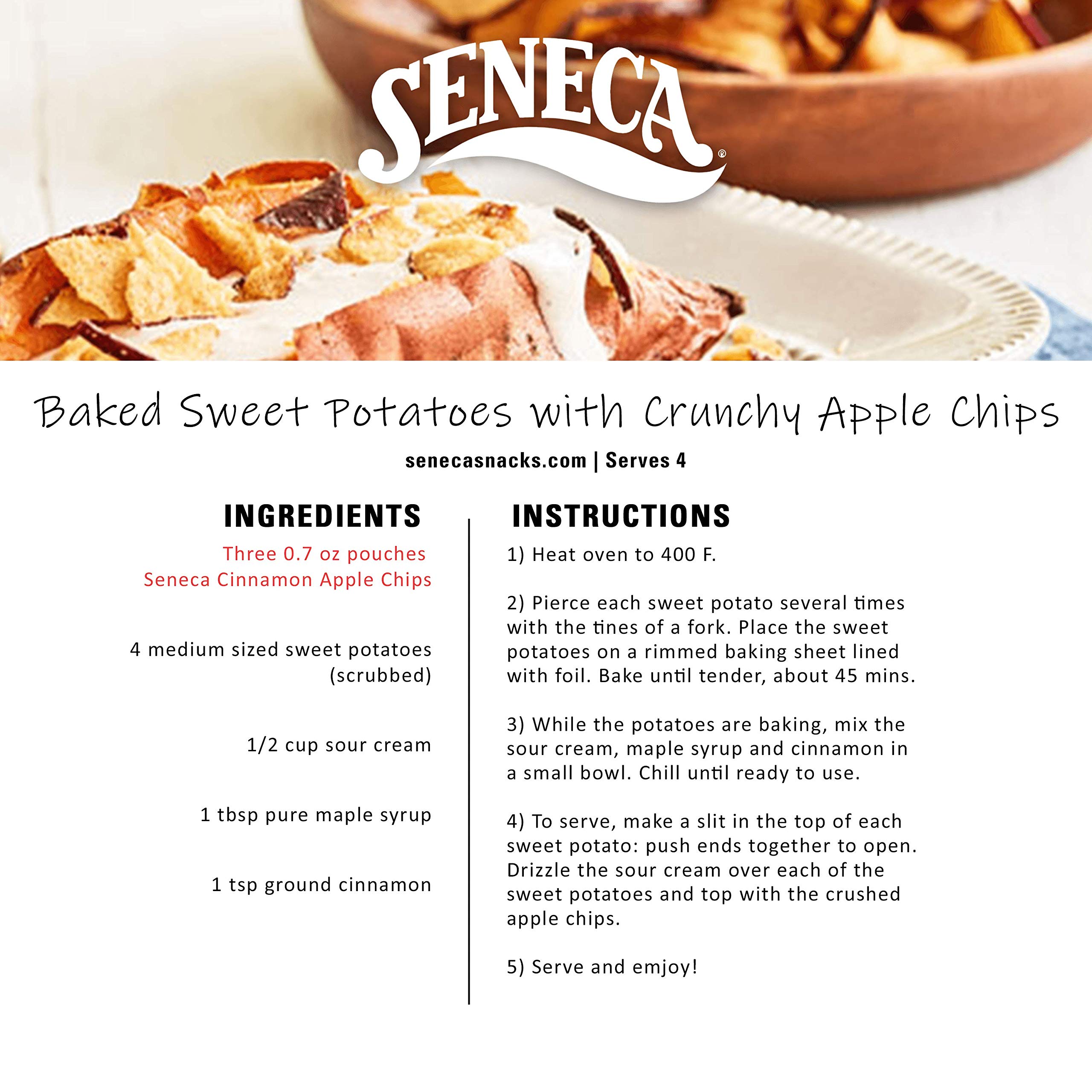 Seneca Cinnamon Apple Chips | Made from Fresh Apples | 100% Red Delicious Apples | Yakima Valley Orchards | Real Cinnamon | Crisped Apple Perfection | Foil Fresh Bag | 0.7 ounce (Pack of 24)