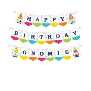big dot of happiness gnome birthday - happy birthday party bunting banner - party decorations - happy birthday