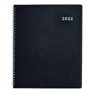 Brownline 2022 DuraFlex Monthly Planner, 14 Months, December 2021 to January 2023, Twin-Wire Binding, 11" x 8.5", Black (CB1262V.BLK-22), Burgundy; Gray