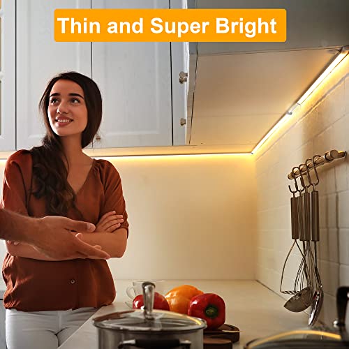 maylit Under Cabinet Lights Plug in, 3 Pcs 12 Inch Dimmable, Under Cabinet Lighting with Remote, Super Bright Soft White Under Counter Lights for Kitchen, Cabinet, Counter, Workbench, Desk