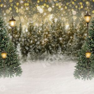 Kate 10×10ft Christmas Tree Bokeh Photo Backdrop Street Lamp Deco Glitter Interior Photography Background for Xmas Photographer Photo Studio Props