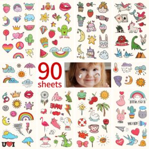 metker 90 sheets (1000 patterns) kids waterproof temporary tattoos toys,suitable for birthday parties,group activities