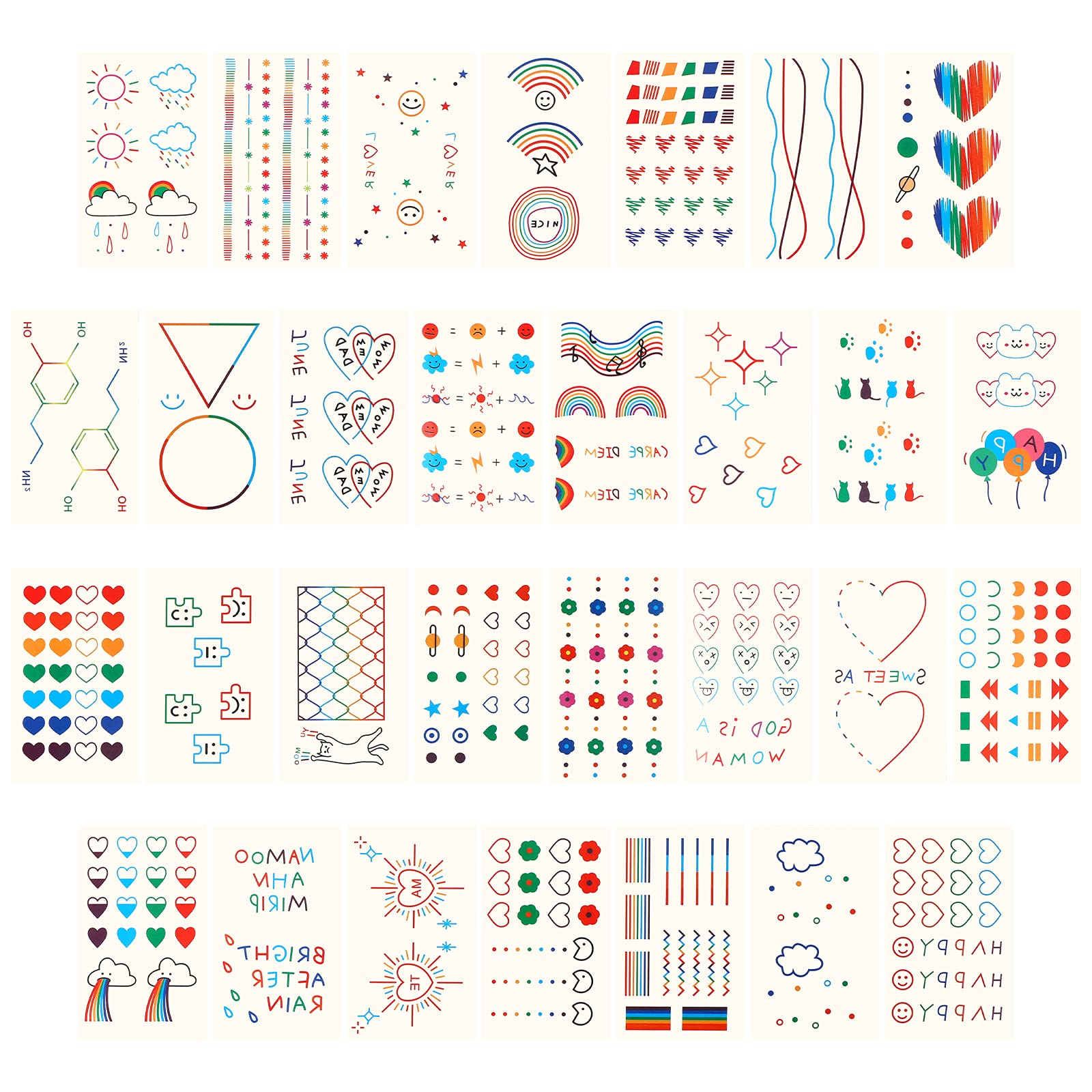 Metker 90 sheets (1000 patterns) kids waterproof Temporary Tattoos toys,suitable for birthday parties,group activities