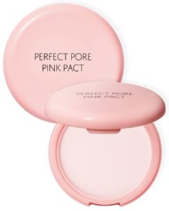 thesaem saemmul perfect pore pink pact - makeup finishing pressed powder for sebum control and pore minimization, soothes sensitive skin with calamine, setting powder, clumps free 12g
