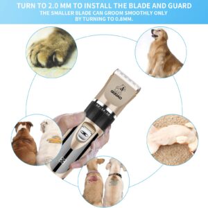 Gooad Dog Clippers Grooming Kit and Paw Trimmer,Low Noise,Electric Quiet,Rechargeable,Cordless, Pet Hair Clippers for Thick Coats, Dog Trimmer Grooming Tool, Shaver for Small and Large Dogs Cats