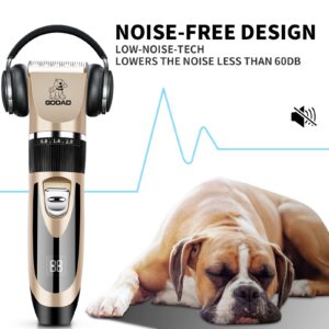 Gooad Dog Clippers Grooming Kit and Paw Trimmer,Low Noise,Electric Quiet,Rechargeable,Cordless, Pet Hair Clippers for Thick Coats, Dog Trimmer Grooming Tool, Shaver for Small and Large Dogs Cats