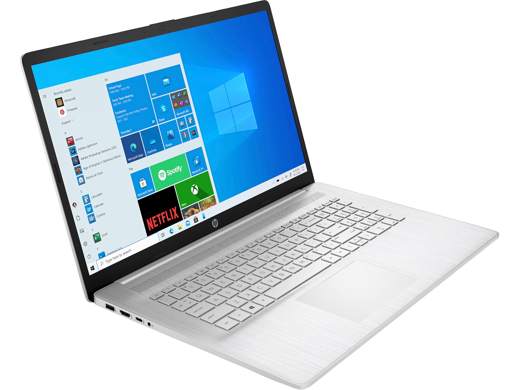 HP 17t-cn000 Home & Business Laptop (Intel i5-1135G7 4-Core, 64GB RAM, 256GB SATA SSD, Intel Iris Xe, 17.3" Touch HD+ (1600x900), WiFi, Bluetooth, Win 10 Pro) with MS 365 Personal, Hub