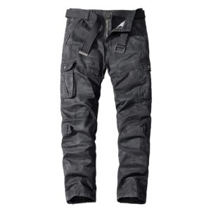 generic mens multi pocket military pants camo combat work trousers casual hiking pockets army slacks gray,32
