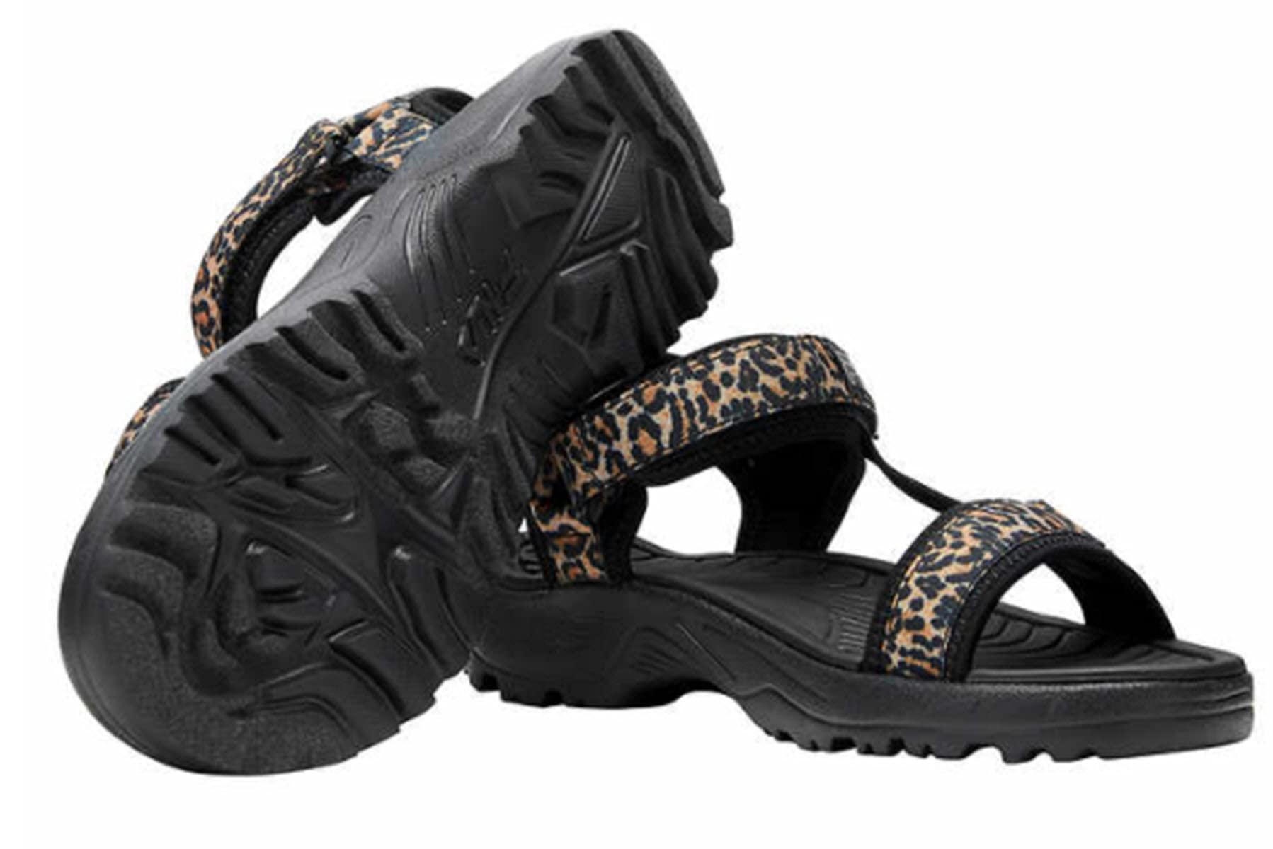 Fila Women's Strap Sandal (Leopard Print, 11)