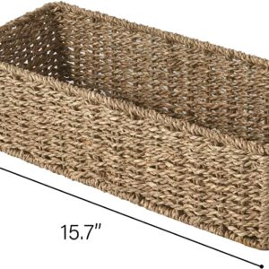 StorageWorks Hand-Woven Seagrass Wicker Baskets Set