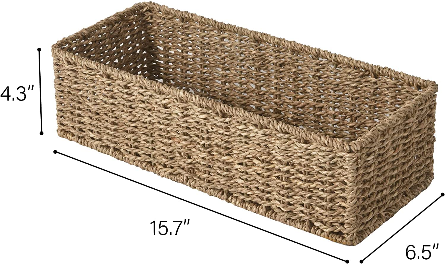 StorageWorks Hand-Woven Seagrass Wicker Baskets Set