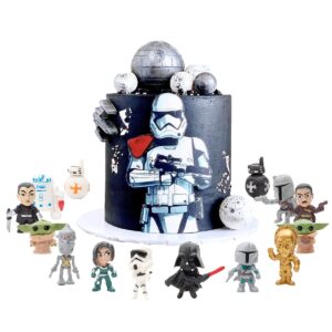 shunhong 14pcs cake topper for star wars,theme party supplies for star wars , children's birthday cake decoration.