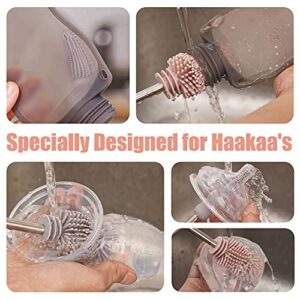 haakaa Cleaning Brush Silicone Bottle Brush Double-Ended Soft Silicone Bristles for Breast Pumps, Breast Milk Collectors, Baby Bottles, Teats, Breastmilk Storage Bags, Detachable - Grey, 1pk