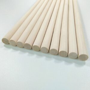 1/2 x 12 inch, wooden dowel rods, unfinished wood round sticks for arts crafts and diy projects, 10 pcs.