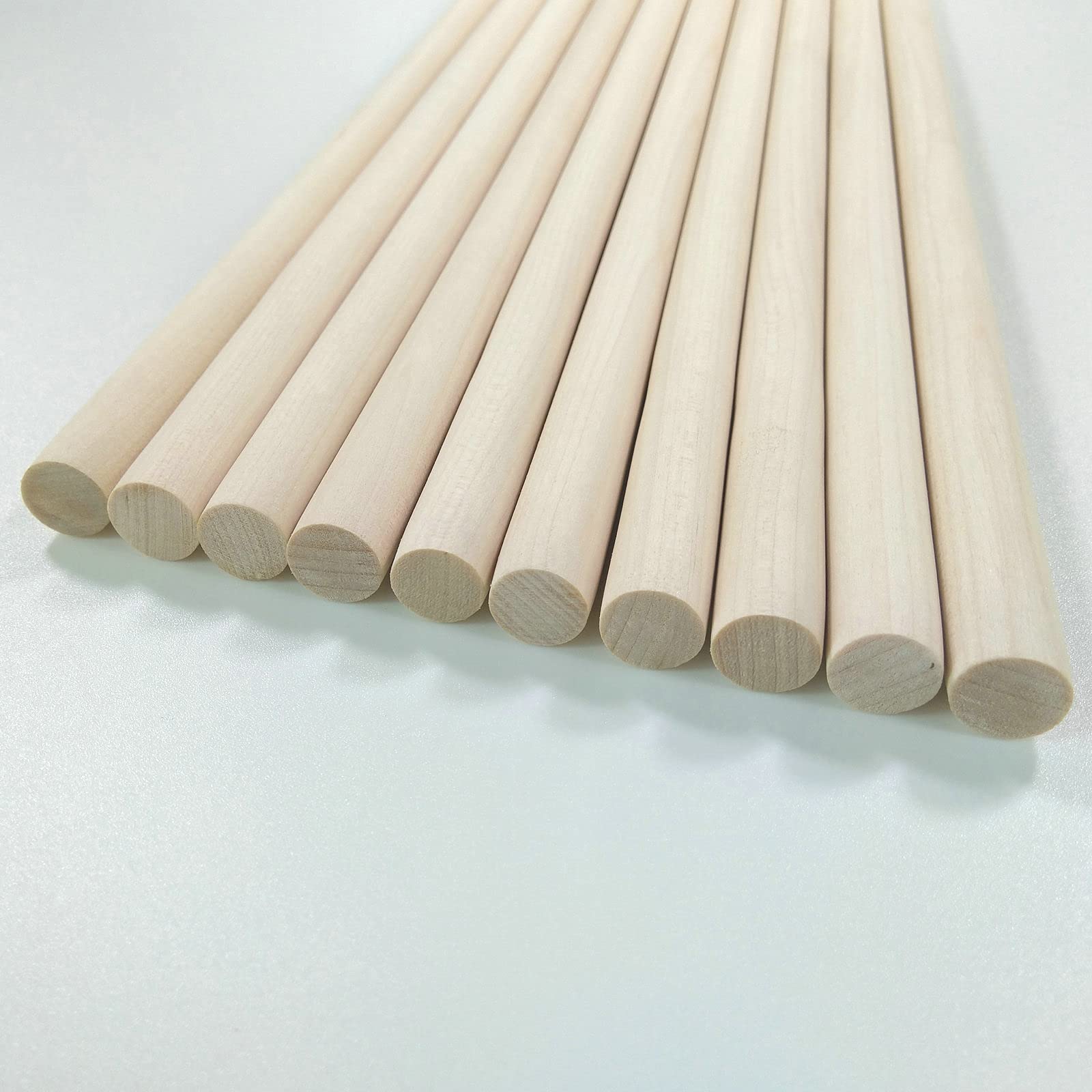 1/2 x 12 Inch, Wooden Dowel Rods, Unfinished Wood Round Sticks for Arts Crafts and DIY Projects, 10 pcs.