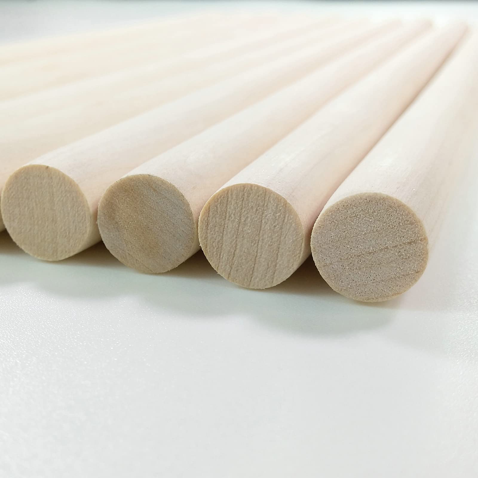 1/2 x 12 Inch, Wooden Dowel Rods, Unfinished Wood Round Sticks for Arts Crafts and DIY Projects, 10 pcs.