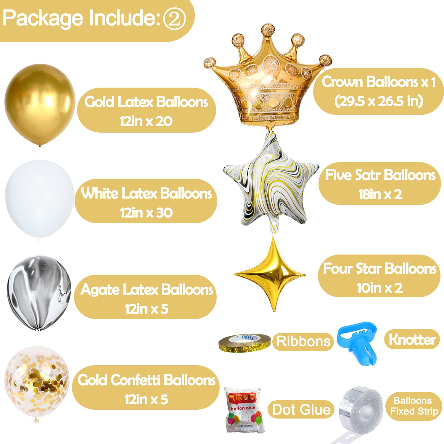 KATBUU Gold Birthday Decorations - Golden Birthday Party Decorations, Happy Birthday Decorations for Women Boys Girls Men, Golden Birthday Decor, White and Gold Birthday Decorations Set