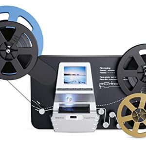 8mm & Super 8 Film to Digital Converter, Film Scanner Digitizer with 2.4" Screen, Convert 3” 5” 7” 9” Reels into 1080P Digital MP4 Files,Sharing & Saving on 32GB SD Card