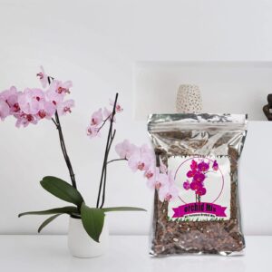Doter Orchid Potting Mix Orchid Bark, Mix Pine Bark and Perlite, Good Drainage and Water Retention (1 Quart)