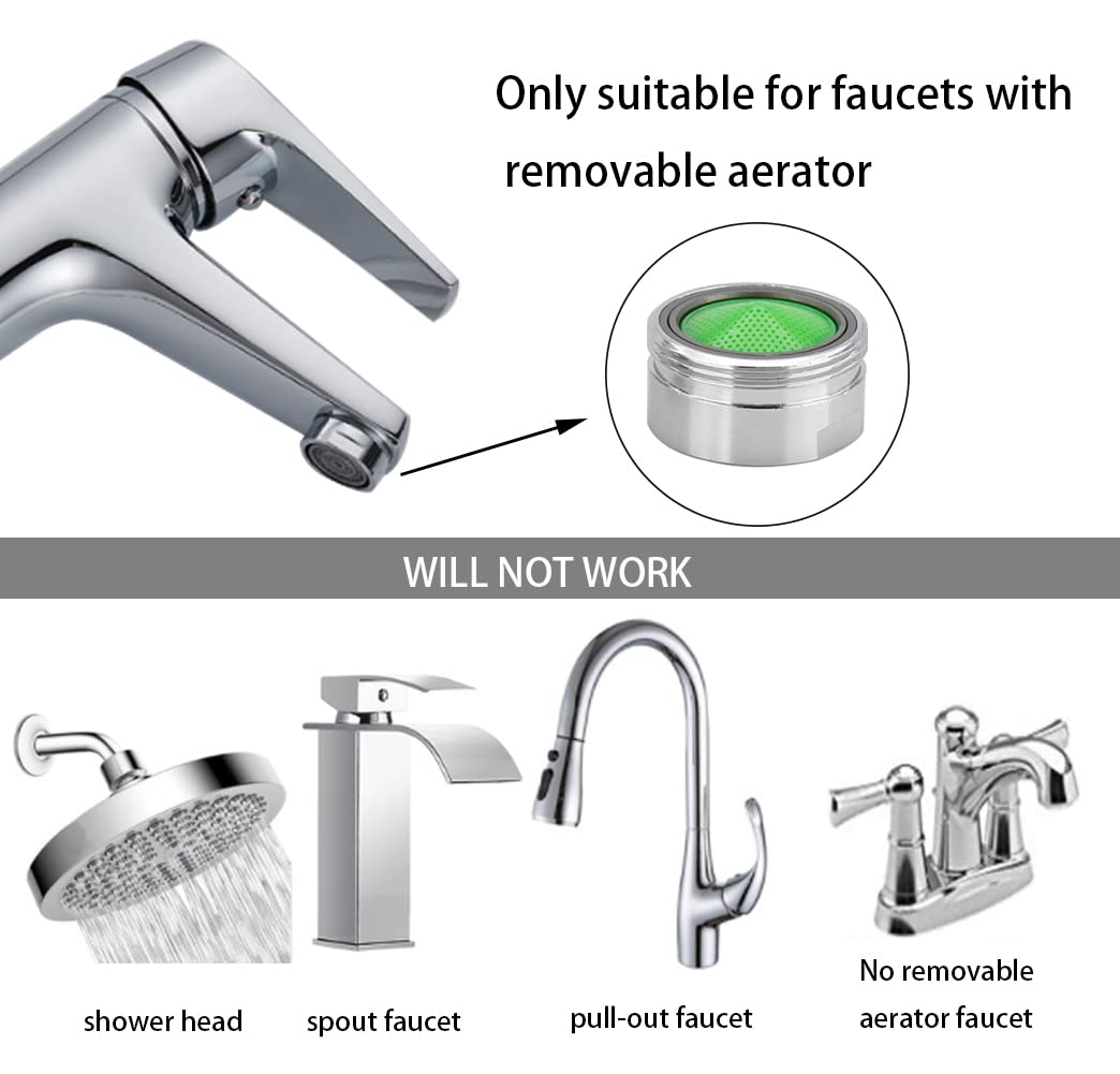 Carvedexquisitely Faucet Adapter Kit, Brass Kitchen Sink Aerator Adapter,Male/Female Sink Faucet Adapter to Connect Garden Hose, Water Filter, Standard Hose via Diverter (7 Pieces)