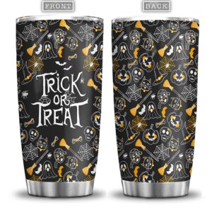 64hydro 20oz halloween decorations indoor, outdoor, halloween home decor kitchen decor witch ghost pumpkin trick or treat halloween tumbler cup with lid, double wall vacuum insulated travel coffee mug