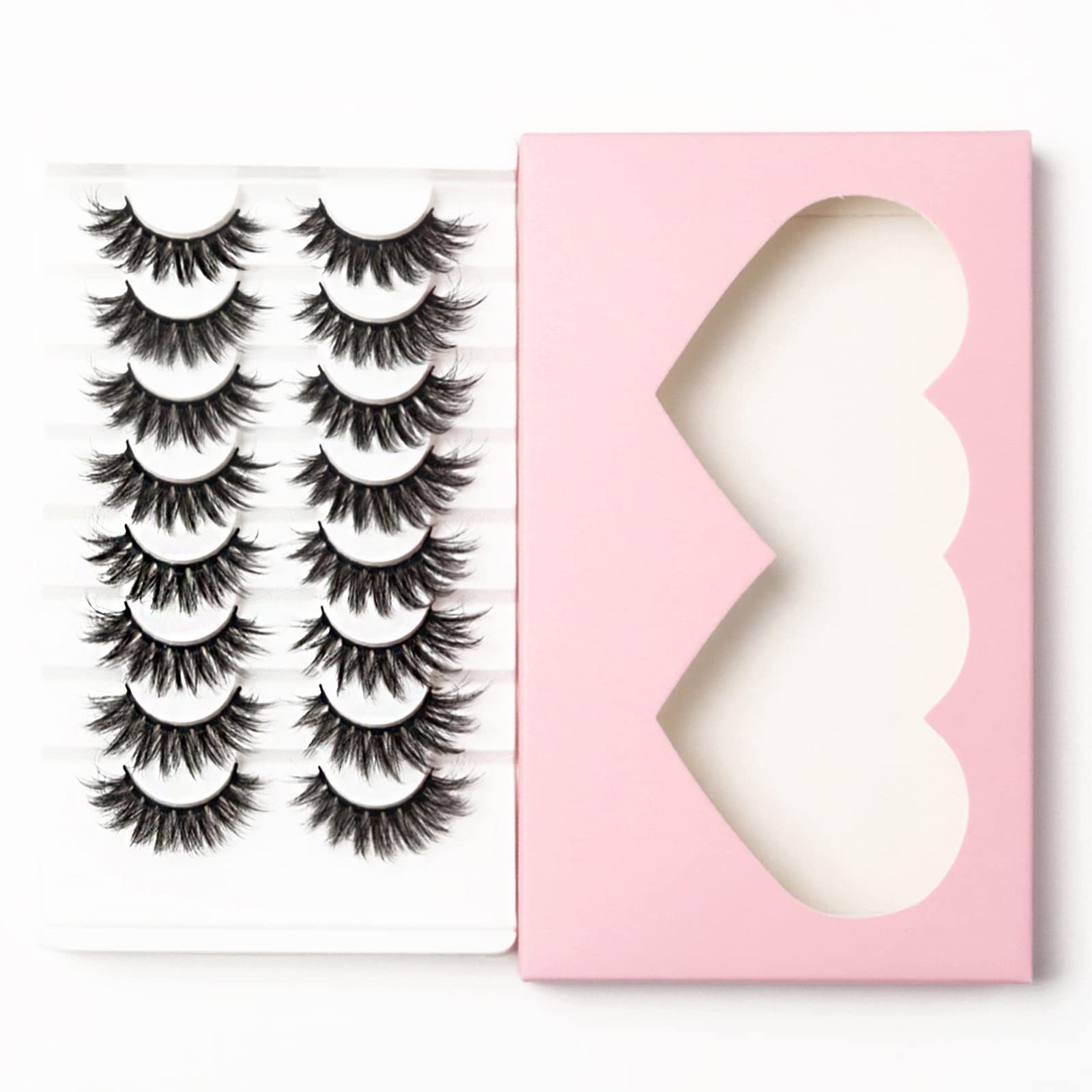 8 Pairs 3D Faux Mink Lashes Handmade Luxurious Volume Fluffy Natural False Eyelashes