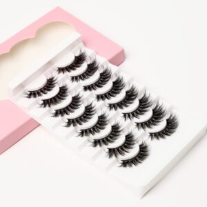 8 Pairs 3D Faux Mink Lashes Handmade Luxurious Volume Fluffy Natural False Eyelashes