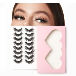 8 Pairs 3D Faux Mink Lashes Handmade Luxurious Volume Fluffy Natural False Eyelashes