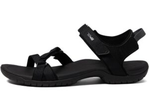 teva women's hurricane drift sandal, black/black, 11