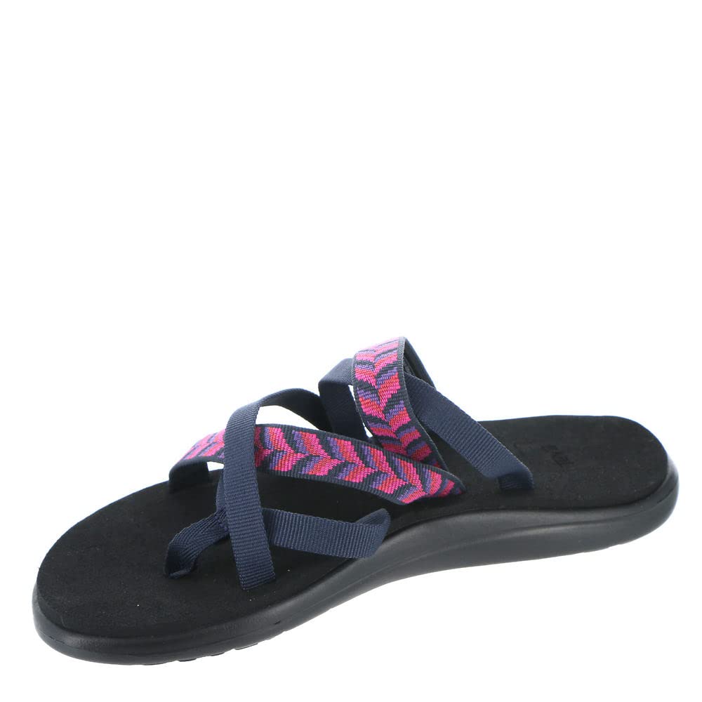 Teva Women's Voya Zillesa Sandal, Retro Geometric Navy, 7