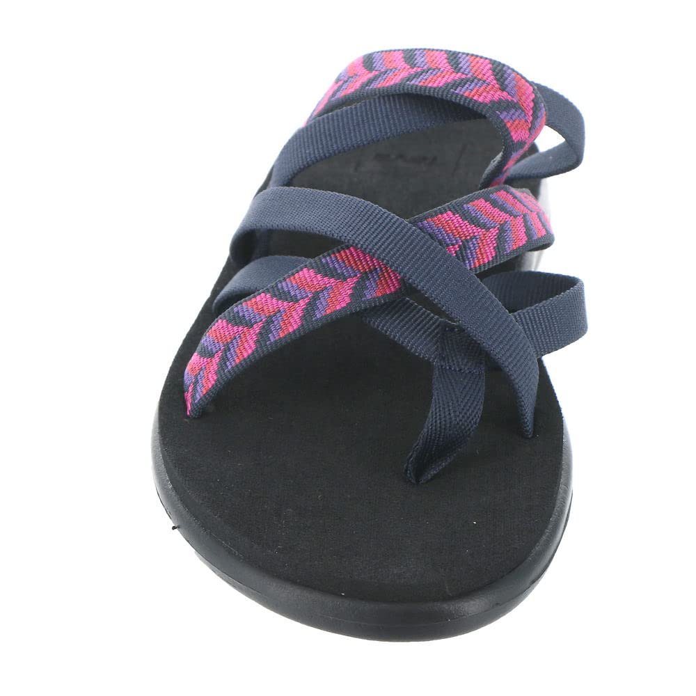 Teva Women's Voya Zillesa Sandal, Retro Geometric Navy, 7