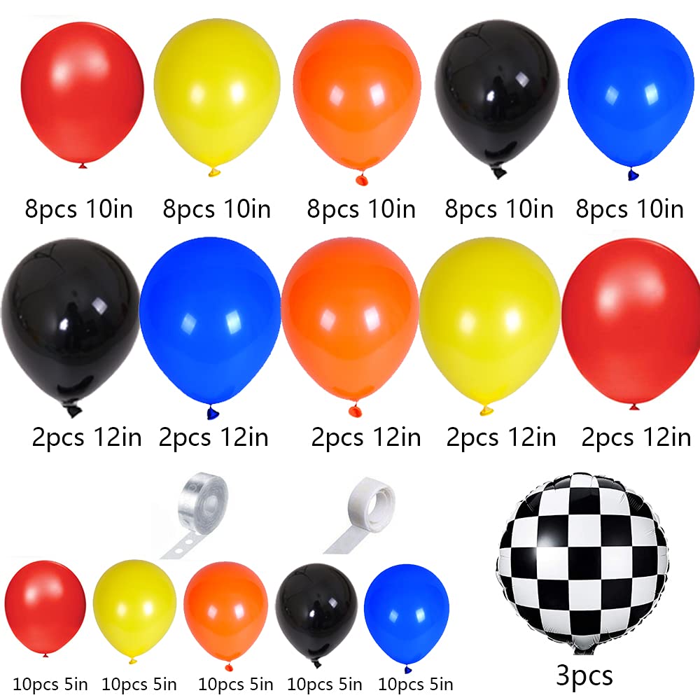 106 Pcs Monster Machine Party Decorations ,Monster truck Party Supplies Set Including Monster Truck Themed Photo Backdrop and Balloons for Kid Birthday Party Decorations