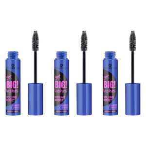 essence | 3-Pack Get Big! Lashes Volume Boost Mascara Waterproof | Cruelty Free | Without Parabens, & Alcohol | Black