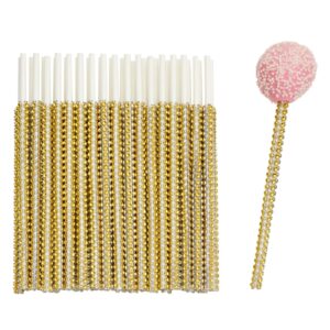 sparkle and bash 36 pack rhinestone gold cake pop sticks for candy apples, lollipops, dessert bar (6 in)