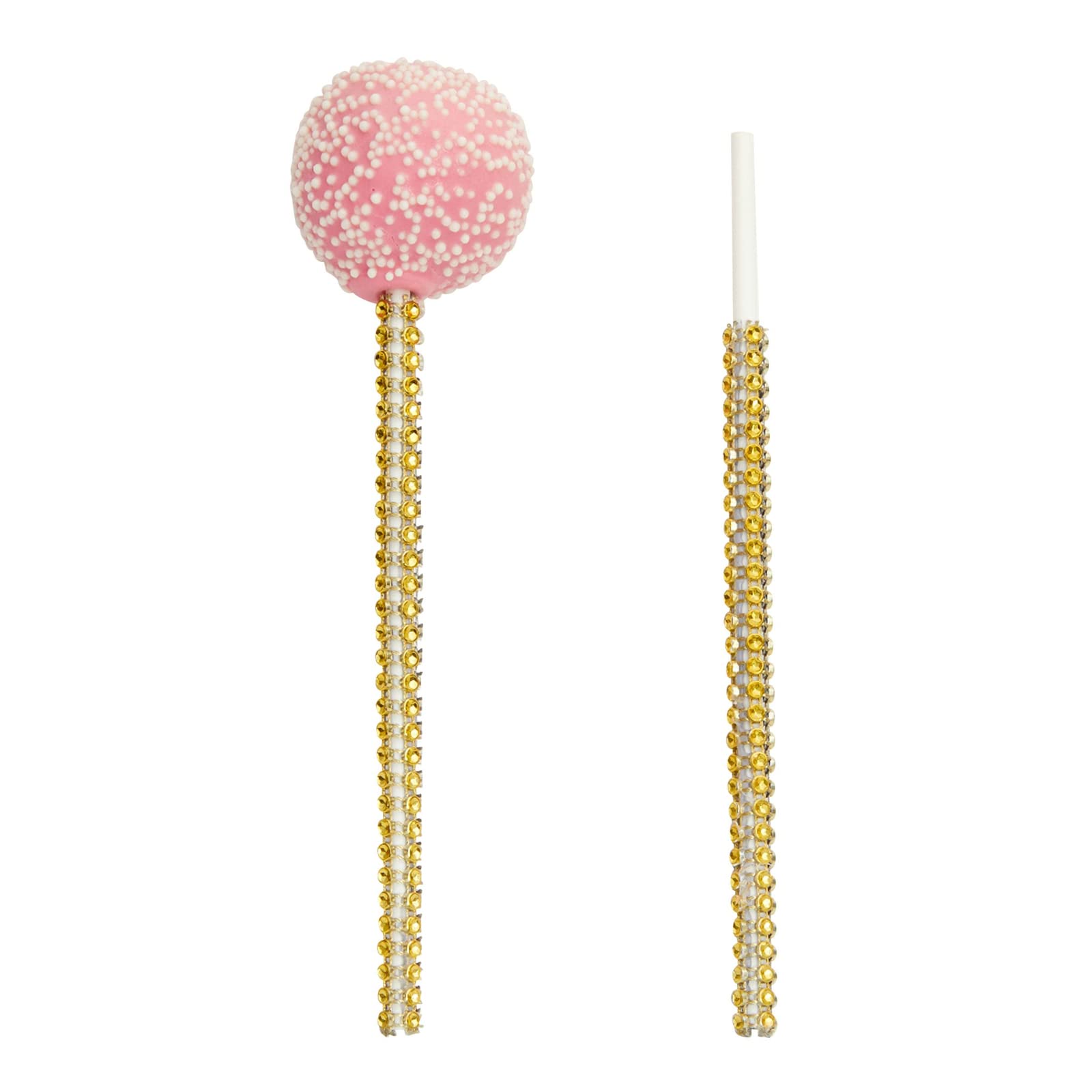 Sparkle and Bash 36 Pack Rhinestone Gold Cake Pop Sticks for Candy Apples, Lollipops, Dessert Bar (6 In)