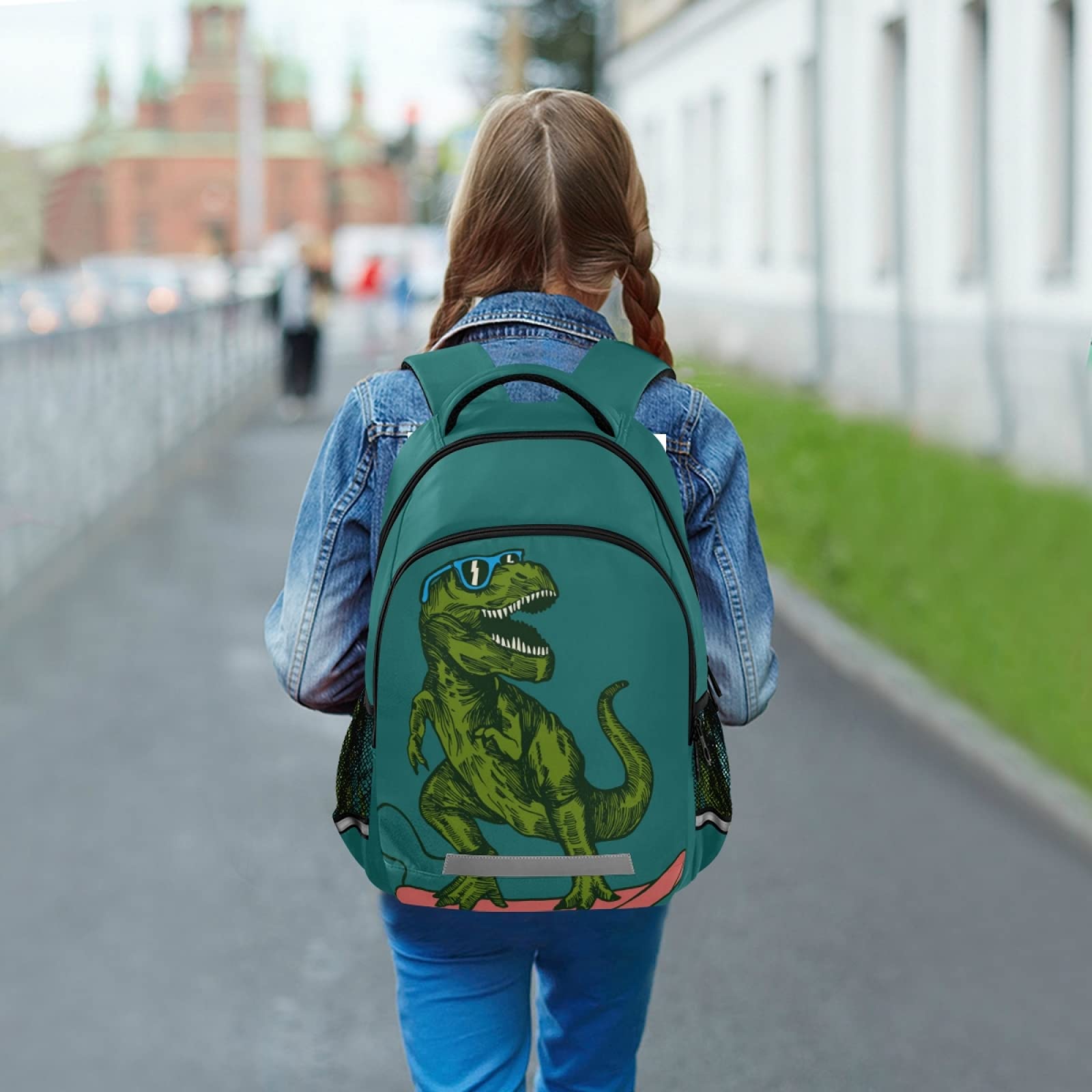 T-Rex Dinosaur Backpack for Students Boys Girls School Bag Travel Daypack Rucksack