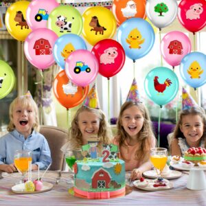 36 Pieces 12 Inch Farm Animal Balloons, Pig Cow Sheep Latex Balloons Tractor Barnyard Animal Farmhouse Party Decoration for Kids Baby Shower Farm Animal Themed Birthday Party Favors Indoor Outdoor