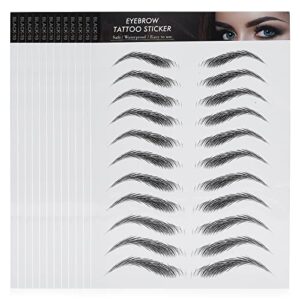molain 4d hair-like eyebrow tattoos stickers 12 sheets waterproof long-lasting eyebrow transfers stickers peel off eyebrow sticker for eyebrow grooming shaping 1 style 132 pairs (classic style)