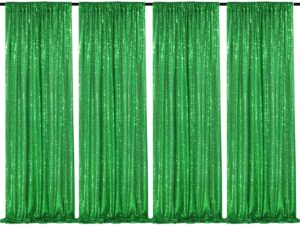 green sequin backdrop 4 panels 2ftx8ft wedding photo backdrop glitter birthday party decorations sparkle background drapes